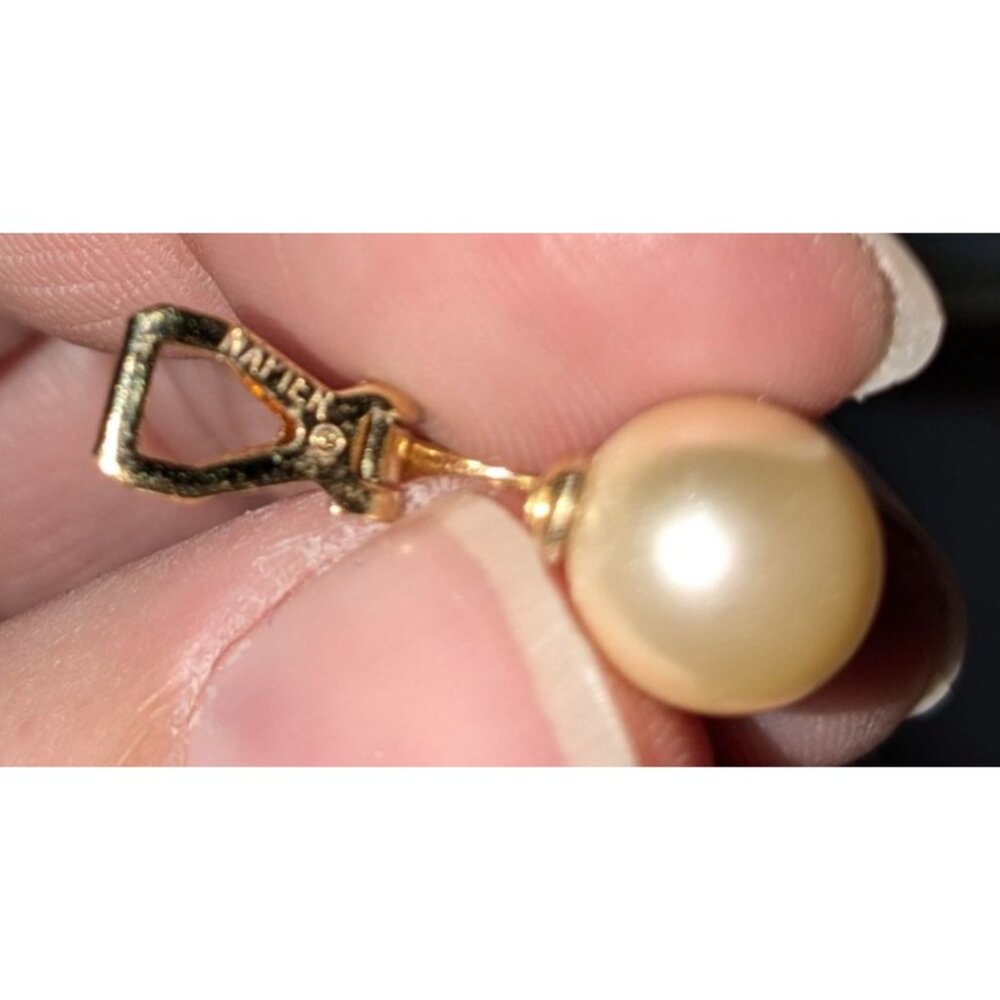Napier Vintage Faux Pearl Clip-On Earrings Gold Tone - Picture 3 of 8